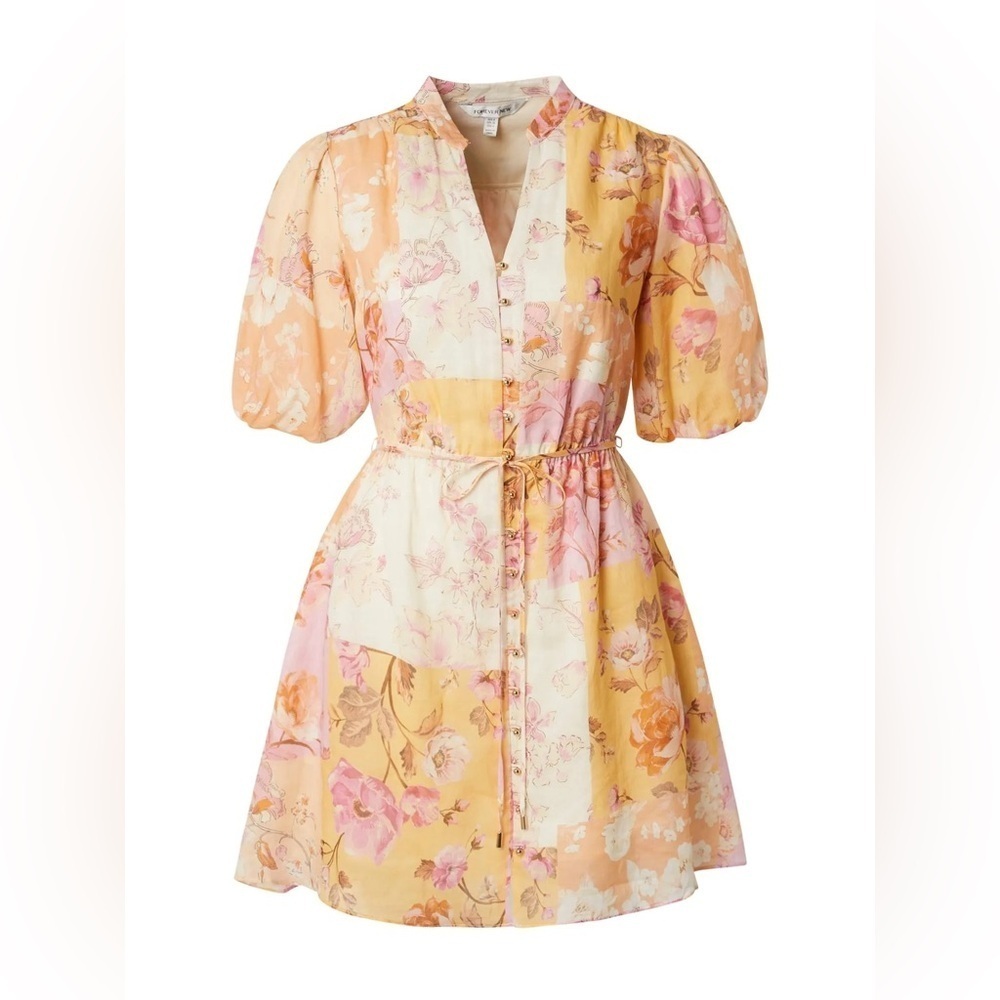 Ever New Loanna Curve Floral Puff Sleeve Mini Dress NWT